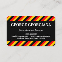 Tarjeta de visita del instructor de la lengua