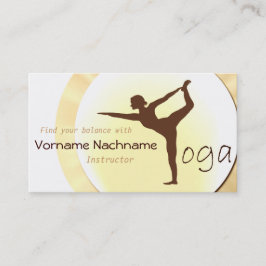 Tarjeta de visita del instructor de la yoga