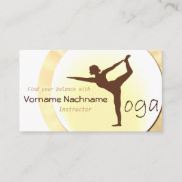 Tarjeta de visita del instructor de la yoga