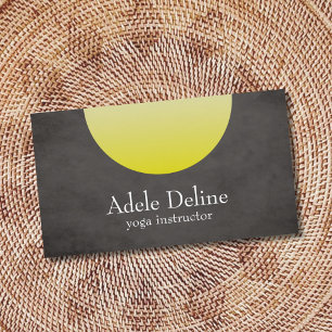 Tarjeta de visita del instructor de yoga amarillo 