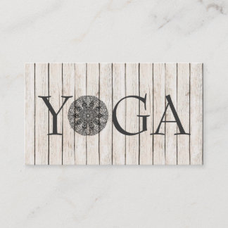 Tarjeta de visita del instructor de yoga de madera