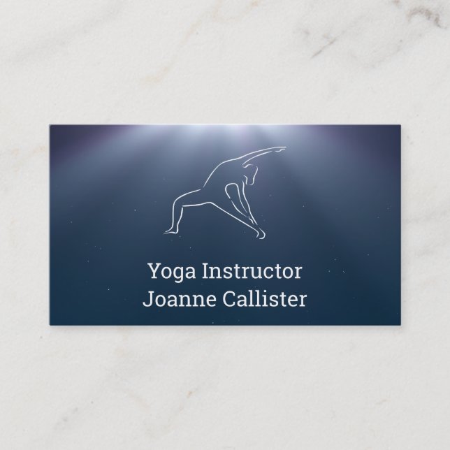 Tarjeta de visita del instructor de yoga o pilates (Anverso)