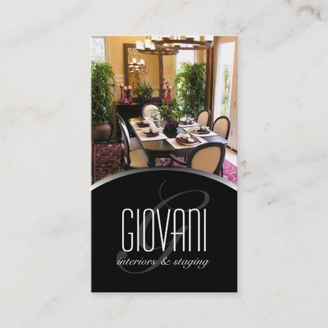 Tarjeta de visita del interiorista (Anverso)