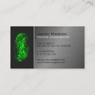 Tarjeta de visita del investigador privado de la