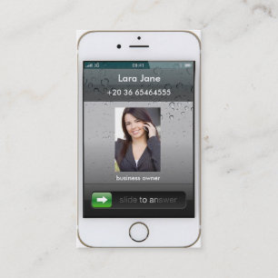 Tarjeta de visita del iPhone 6 del oro con el