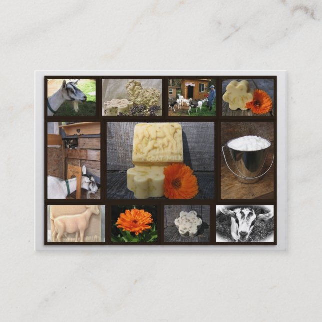 Tarjeta de visita del jabón de la cabra de la (Anverso)