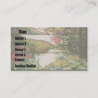 Tarjeta de visita del jardín del agua del vitral