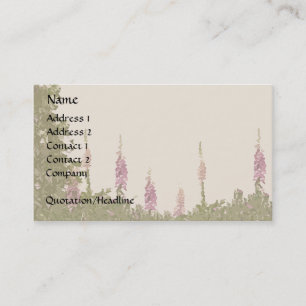 Tarjeta de visita del jardín del Foxglove