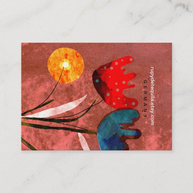 Tarjeta de visita del jardín natural de flores (Anverso)