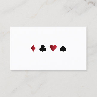 Tarjeta de visita del juego del casino