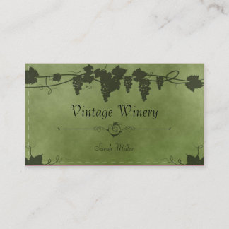 Tarjeta de visita del lagar del vintage - vino de