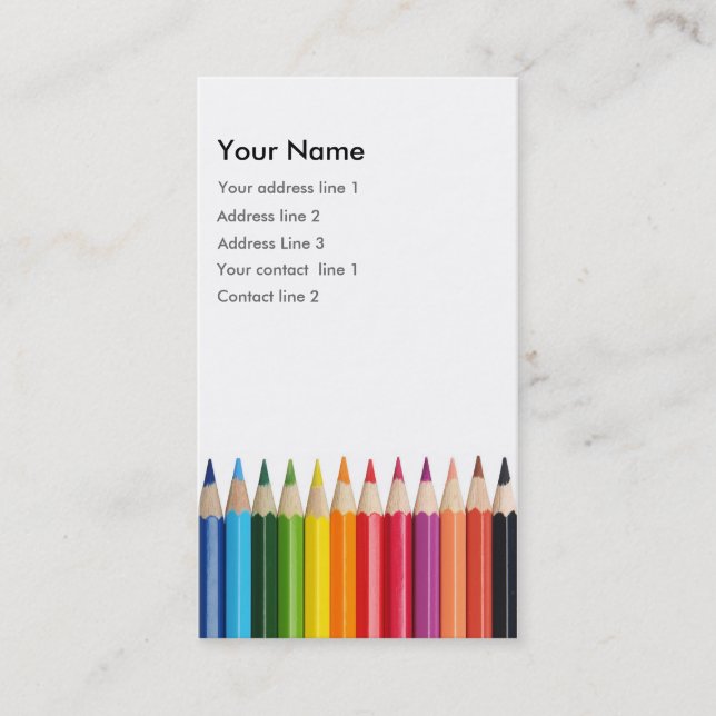 Tarjeta de visita del lápiz del color (Anverso)