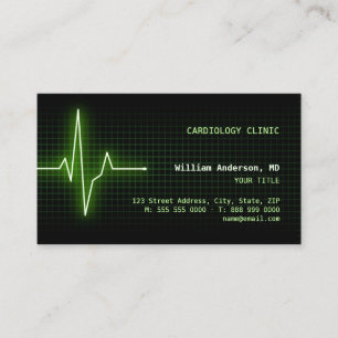 Tarjeta de visita del latido del corazón ECG del
