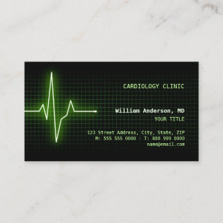 Tarjeta de visita del latido del corazón ECG del