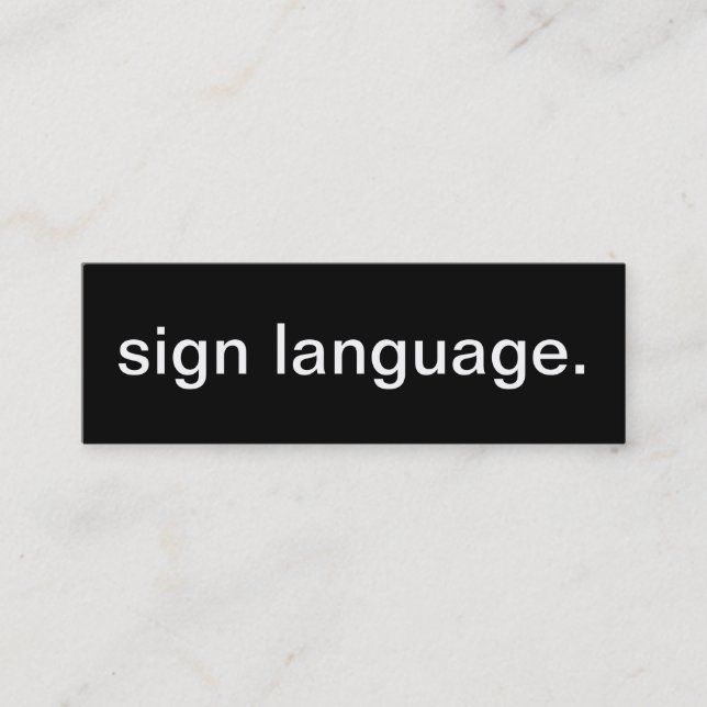 Tarjeta de visita del lenguaje de signos (Anverso)