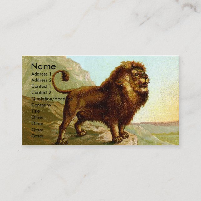 Tarjeta de visita del león de Barbary (Anverso)