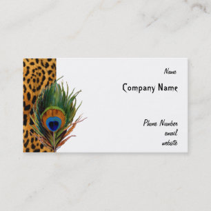 Tarjeta de visita del leopardo del pavo real