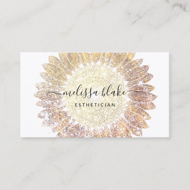 tarjeta de visita del logotipo de girasol (Anverso)