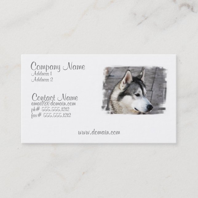 Tarjeta de visita del Malamute (Anverso)