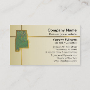 Tarjeta de visita del mapa de Alabama