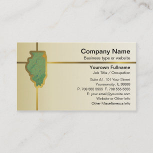 Tarjeta de visita del mapa de Illinois