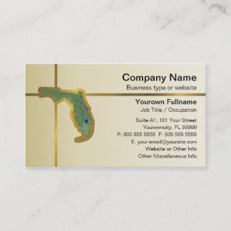 Tarjeta de visita del mapa de la Florida