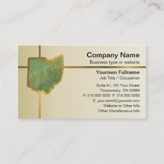 Tarjeta de visita del mapa de Ohio