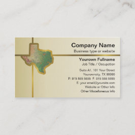 Tarjeta de visita del mapa de Tejas