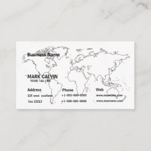 Tarjeta de visita del mapa del mundo Desgin