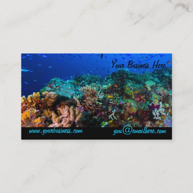 Tarjeta de visita del mar de coral (Anverso)