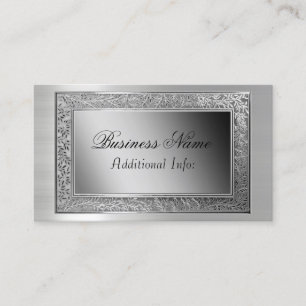 Tarjeta de visita del marco de la hoja de plata