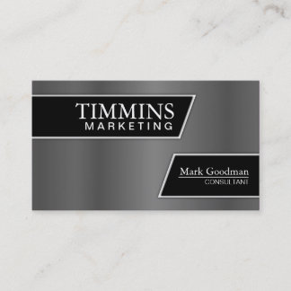 Tarjeta de visita del márketing - plata elegante y