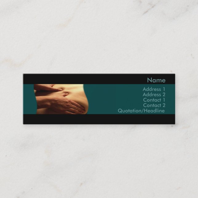 Tarjeta de visita del masaje (Anverso)