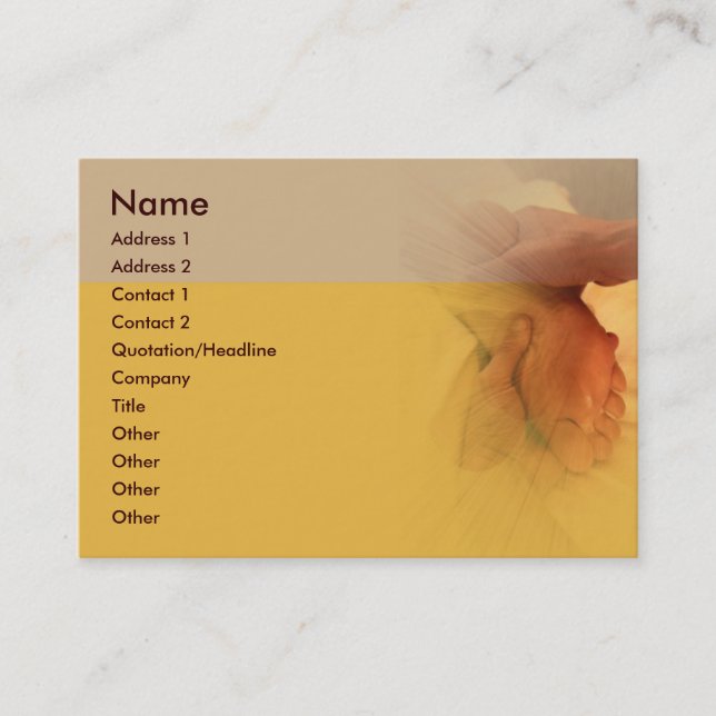 Tarjeta de visita del masaje del pie (Anverso)