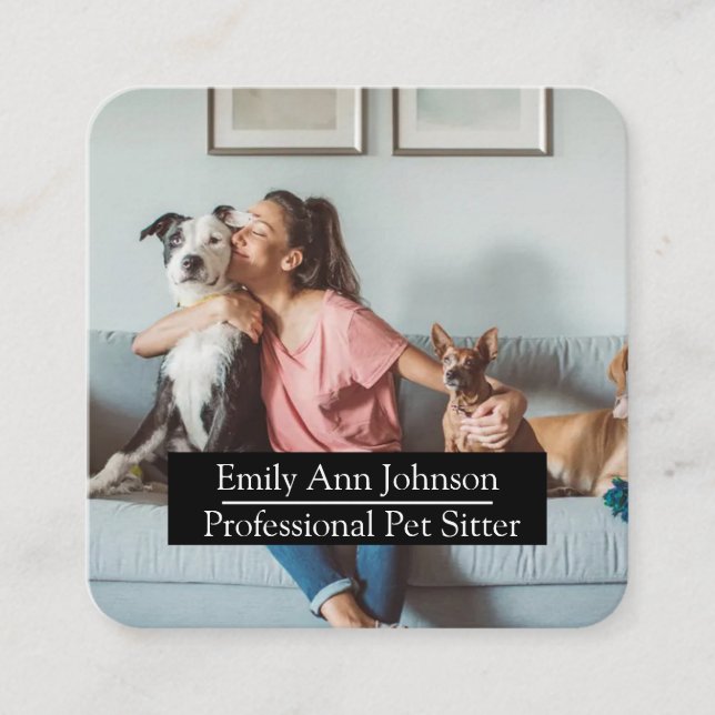 Tarjeta de visita del Mascota de personalizable Si (Anverso)