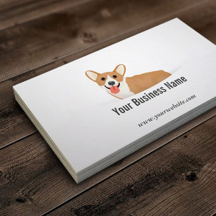 Tarjeta de visita del mascota del Corgi del dibujo