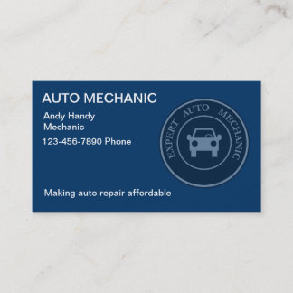 Tarjeta de visita del mecánico de automóviles
