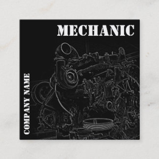 Tarjeta de visita del mecánico del cuadrado del