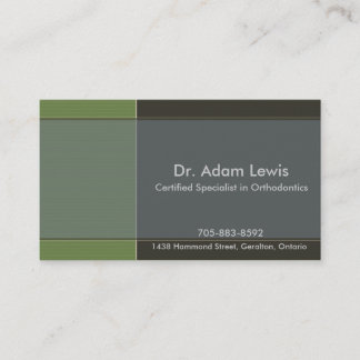 Tarjeta de visita del médico - Brown, azul, verde