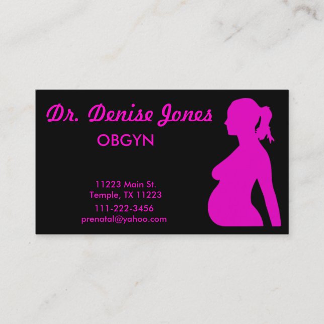 Tarjeta de visita del médico de OBGYN (Anverso)