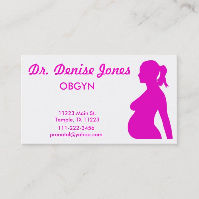Tarjeta de visita del médico de OBGYN (Anverso)