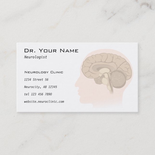 Tarjeta de visita del médico del neurólogo o del (Anverso)