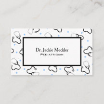 Tarjeta de visita del médico del pediatra del