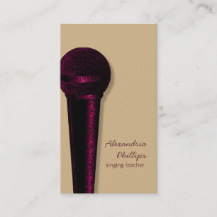 Tarjeta de visita del micrófono del damasco, rosa