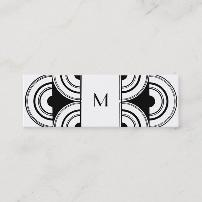 Tarjeta de visita del monograma del art déco (Anverso)