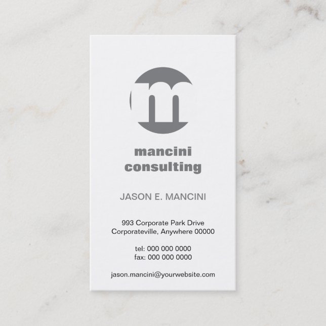 Tarjeta de visita del monograma del círculo (Anverso)