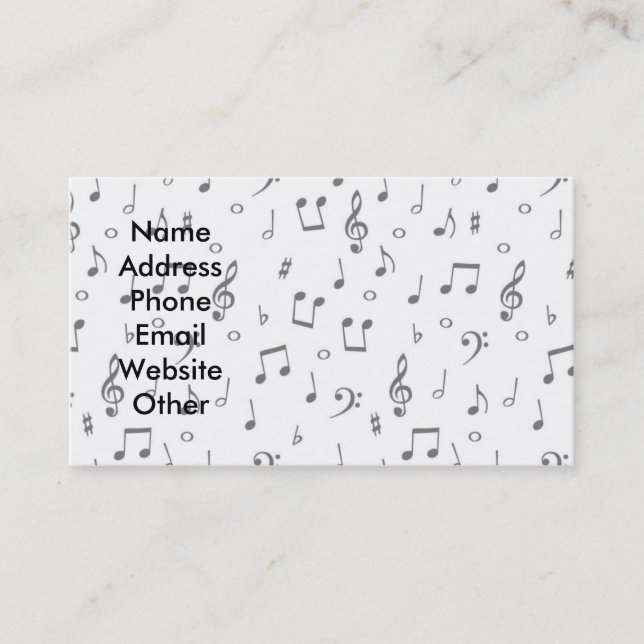 Tarjeta de visita del músico (Anverso)