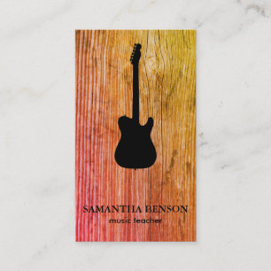 Tarjeta de visita del músico de la guitarra con