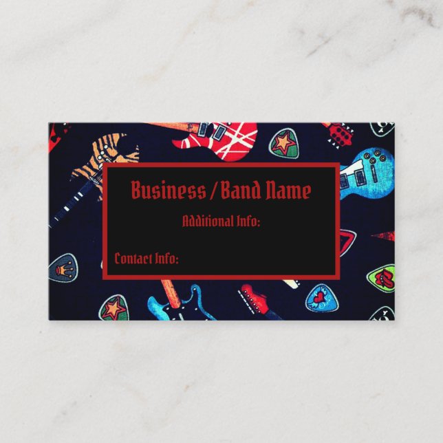 Tarjeta de visita del músico de la guitarra de la (Anverso)