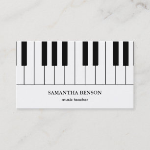Tarjeta de visita del músico del piano con la not